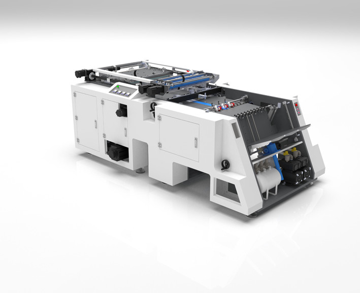 Máquina automática de estampação de folhas a quente para papel de embalagem, estampação de cores.