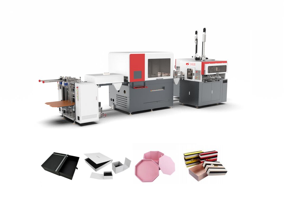 Máquina de fabricação de caixas rígidas automática personalizada com sistema de controle PLC para melhoria da produção e controle de embalagens