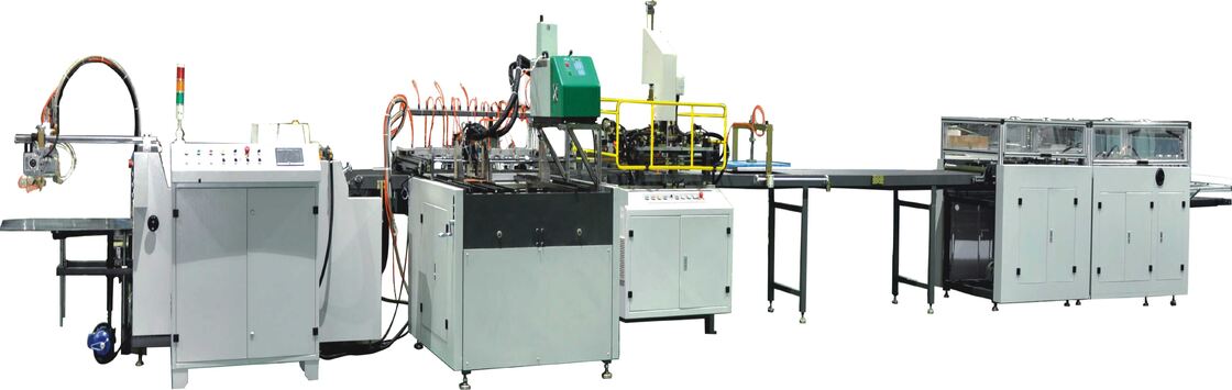 Máquina automática de fabricação de caixas de papel com controle fotoelétrico de alta precisão, sistema de controle PLC com tela sensível ao toque, velocidade de trabalho de 20 a 30 unidades por minuto