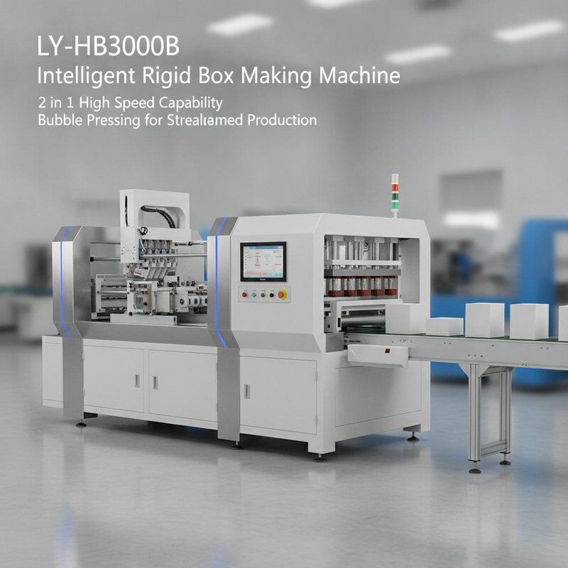 LY- HB3000B Máquina de fabricação de caixas rígidas inteligentes com capacidade de alta velocidade 2 em 1 e prensagem de bolhas para produção simplificada