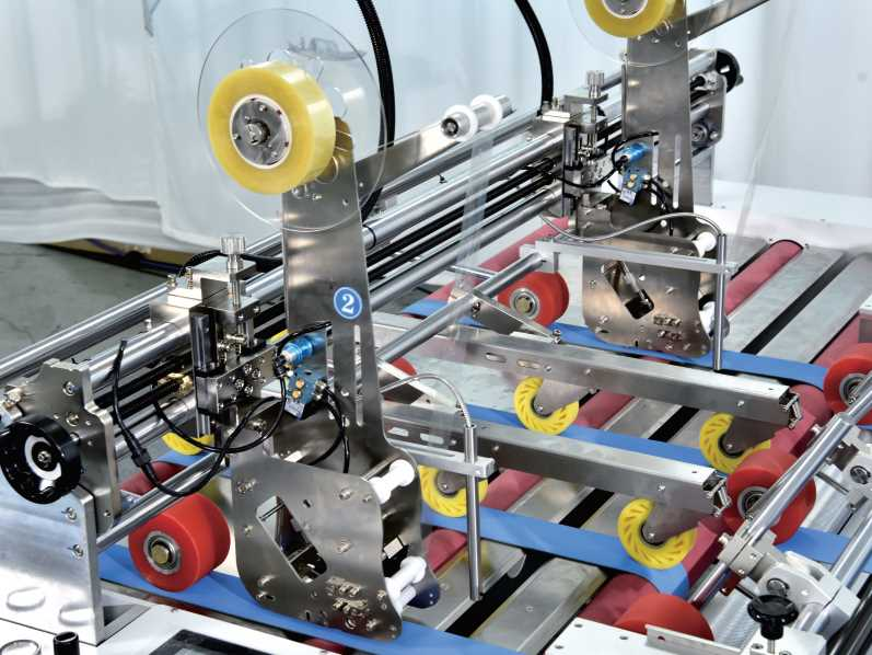 Máquina automática de colagem de fita transparente em caixa LY-1500TMJ, fita dupla face para caixas de papelão, papelão ondulado